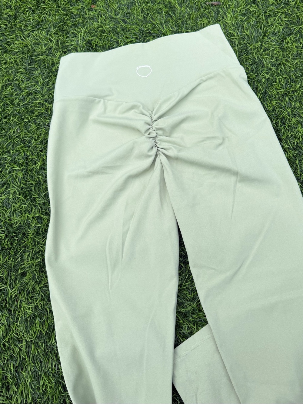 High-Rise Mint Green Women’s Leggings - Picture 2 of 3
